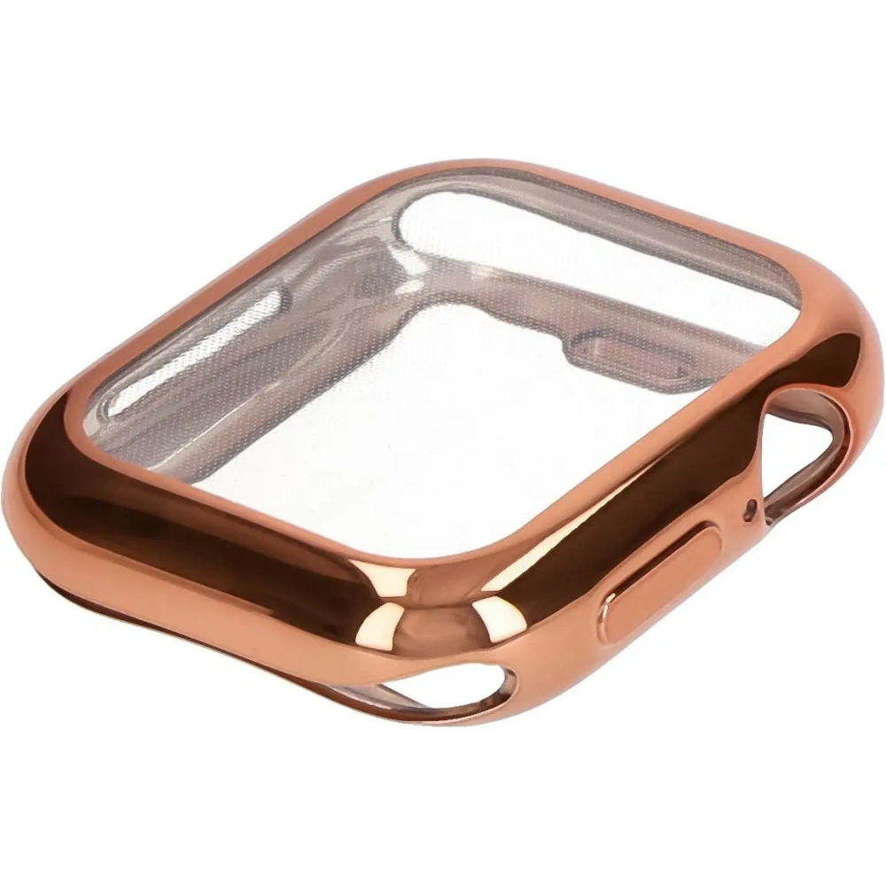 Etui z osłoną ekranu Bizon Case Watch Felipe do Apple Watch 10 / 11 46mm różowozłote