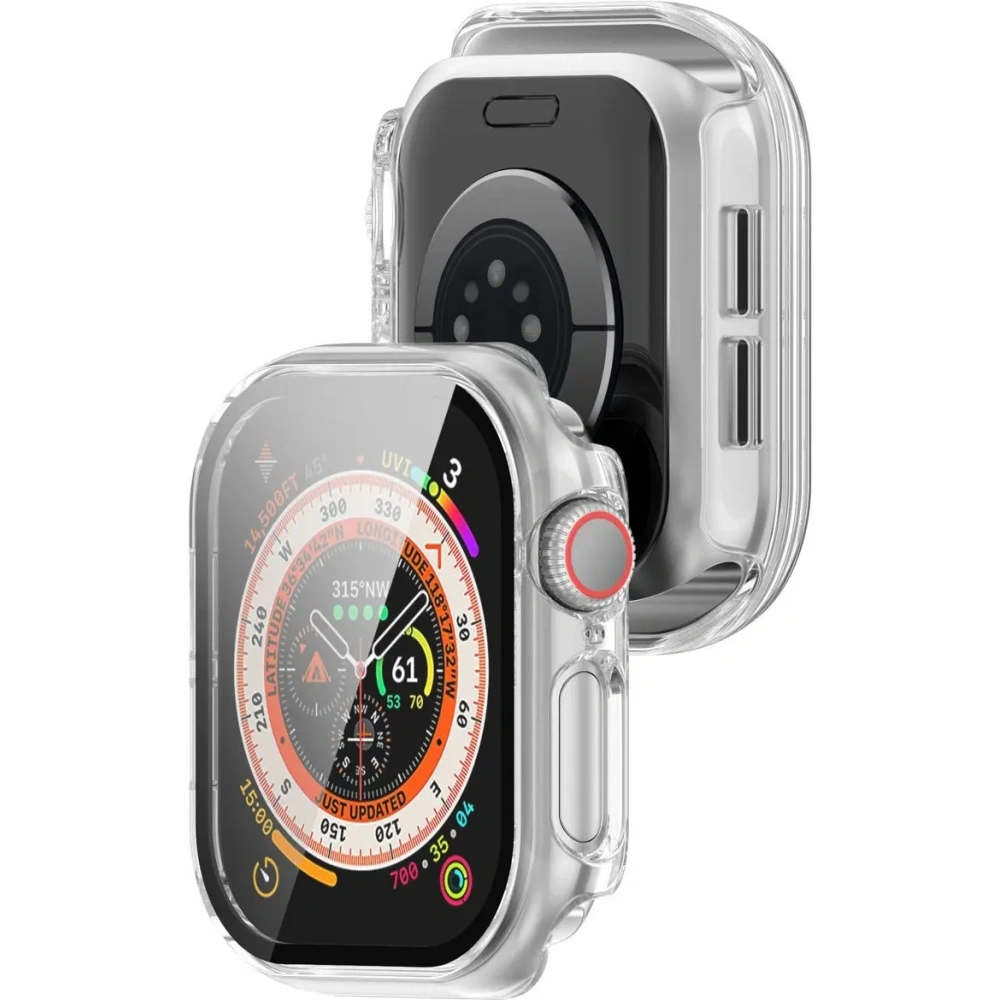 Etui ze szkłem do zegarka Bizon Case+Glass Watch do Apple Watch 10 / 11 46mm przeźroczyste