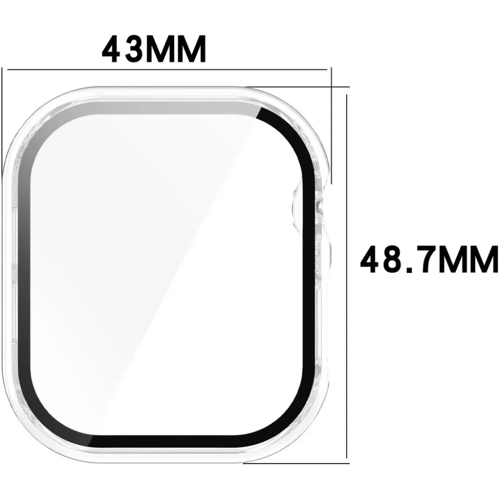 Etui ze szkłem do zegarka Bizon Case+Glass Watch do Apple Watch 10 / 11 46mm przeźroczyste