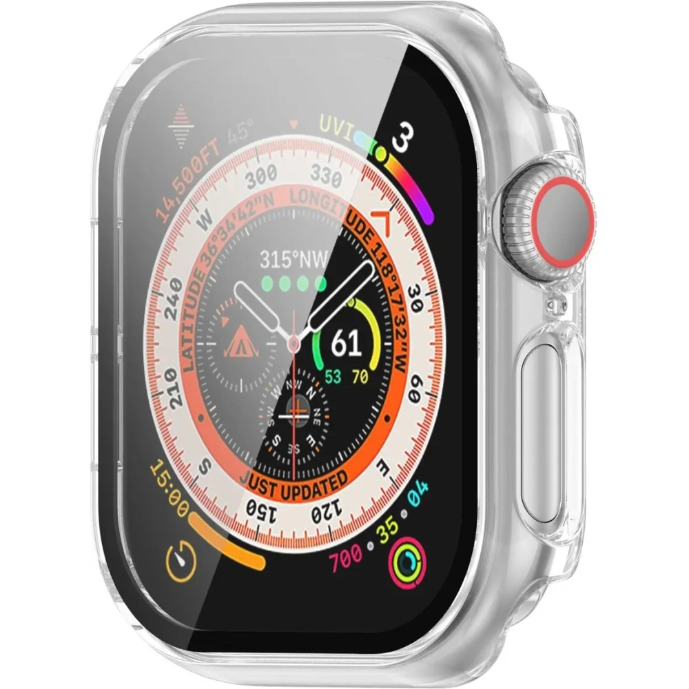 Etui ze szkłem do zegarka Bizon Case+Glass Watch do Apple Watch 10 / 11 46mm przeźroczyste