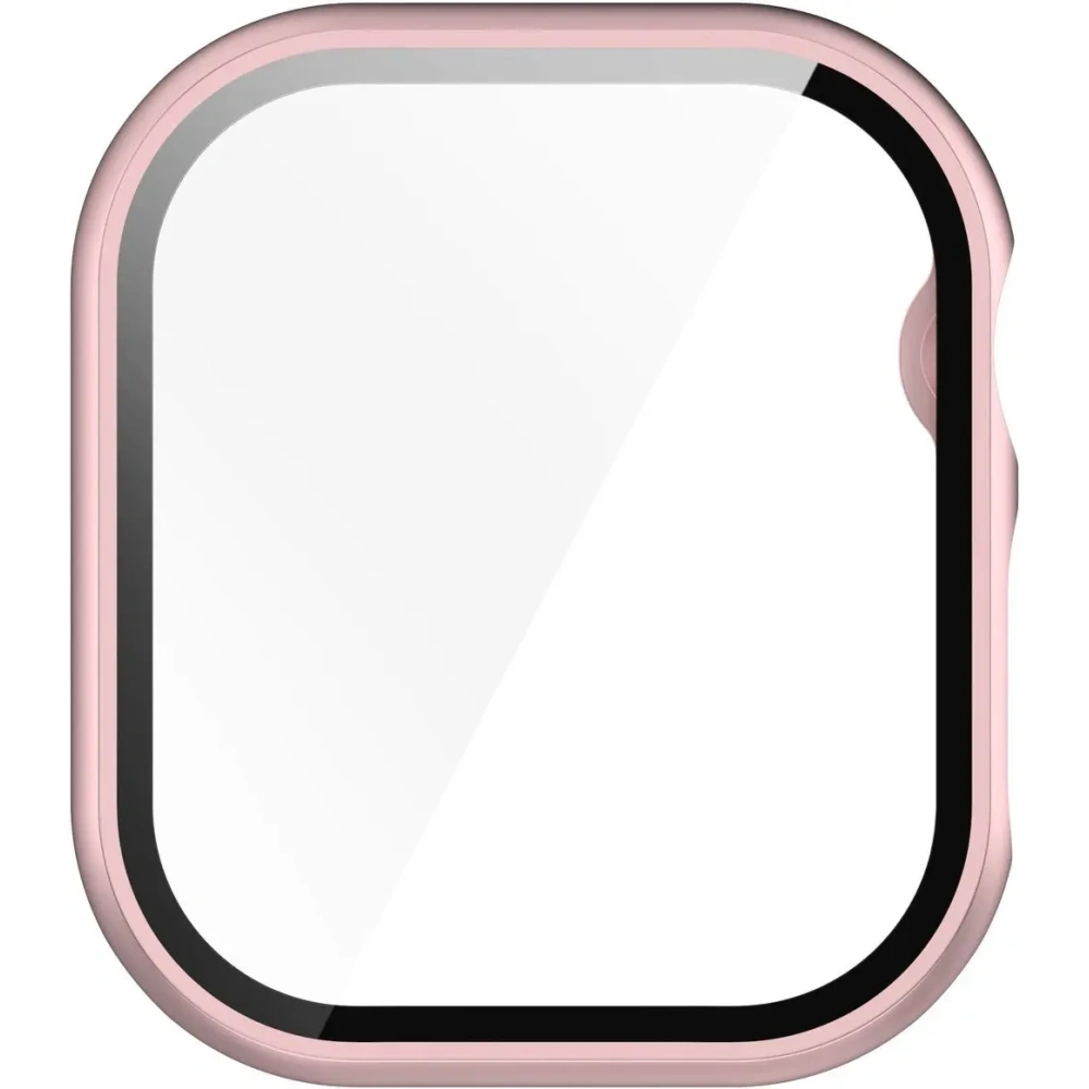 Etui ze szkłem do zegarka Bizon Case+Glass Watch do Apple Watch 10 / 11 46mm jasnoróżowe