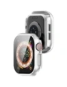 Etui se sklem na hodinky Bizon Case+Glass Watch pro Apple Watch 10 46mm stříbrné