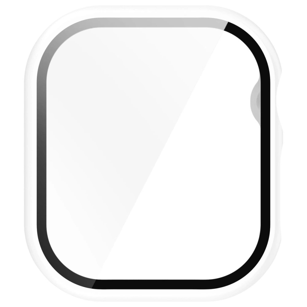 Etui ze szkłem do zegarka Bizon Case+Glass Watch do Apple Watch 10 / 11 46mm białe