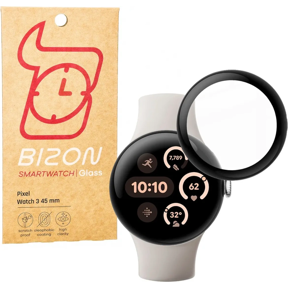 Szkło hybrydowe Bizon Glass Watch Edge Hybrid do Google Pixel 3 45 mm czarne