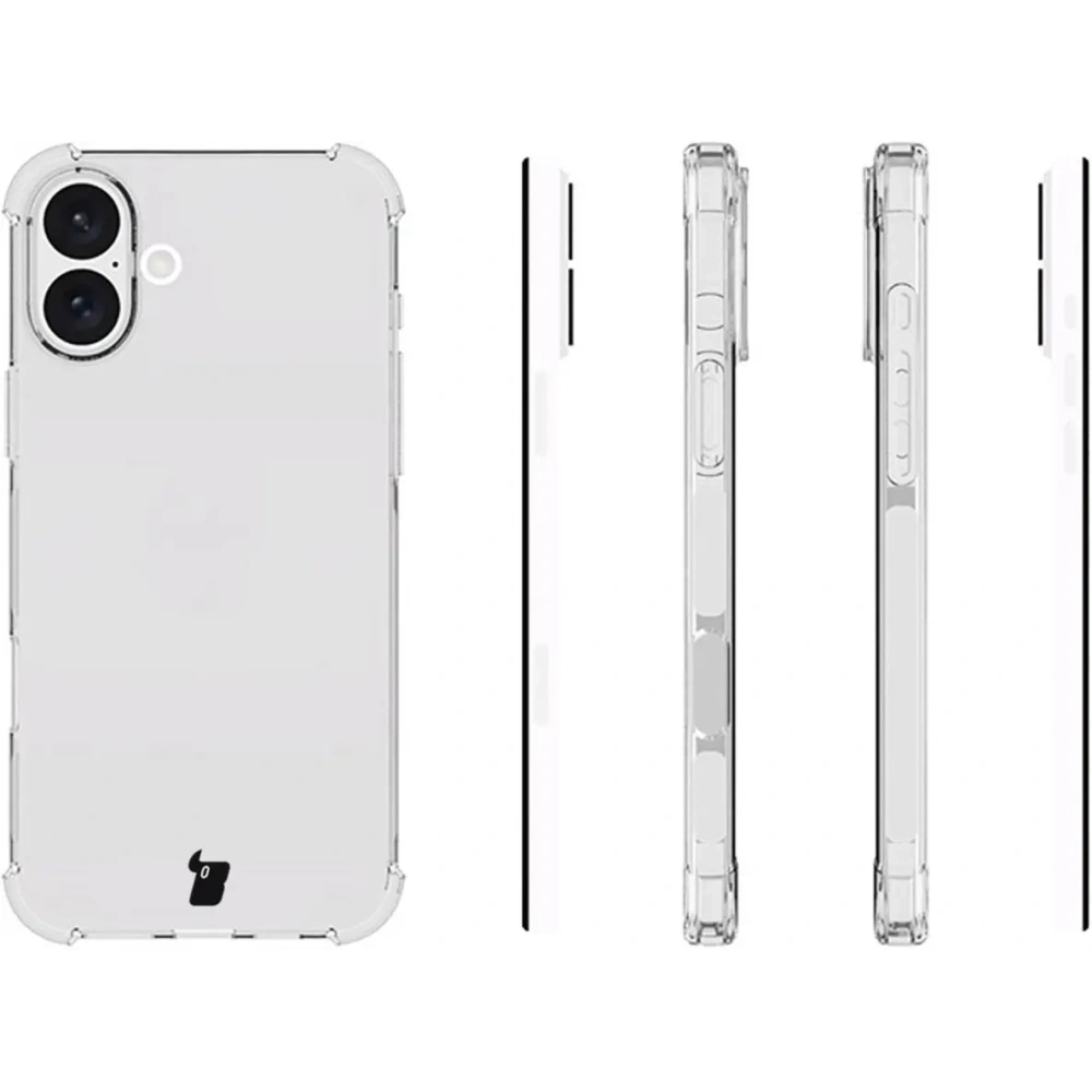 Etui + 2x szkło hartowane na ekran + szkło na obiektyw Bizon Case Clear Pack do Apple iPhone 16 Plus