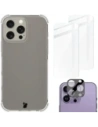 Etui + 2x szkło hartowane na ekran + szkło na obiektyw Bizon Case Clear Pack do Apple iPhone 16 Pro Max