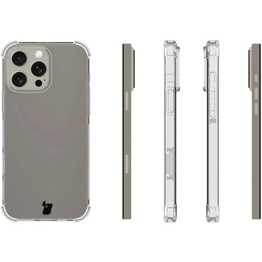Etui + 2x szkło hartowane na ekran + szkło na obiektyw Bizon Case Clear Pack do Apple iPhone 16 Pro Max