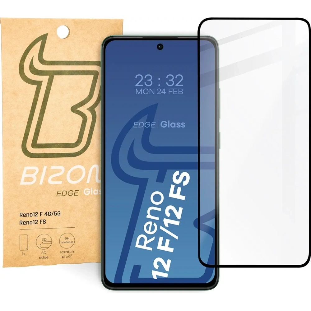Szkło hartowane Bizon Glass Edge 2 do Oppo Reno12 F 4G/5G/FS czarna ramka