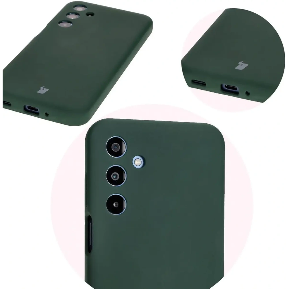 Silikonowe etui Bizon Soft Case do Samsung Galaxy M35 5G ciemnozielone