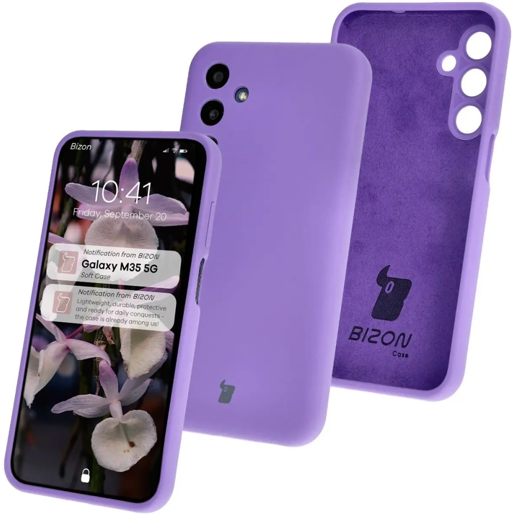 Silikonowe etui Bizon Soft Case do Samsung Galaxy M35 5G fioletowe