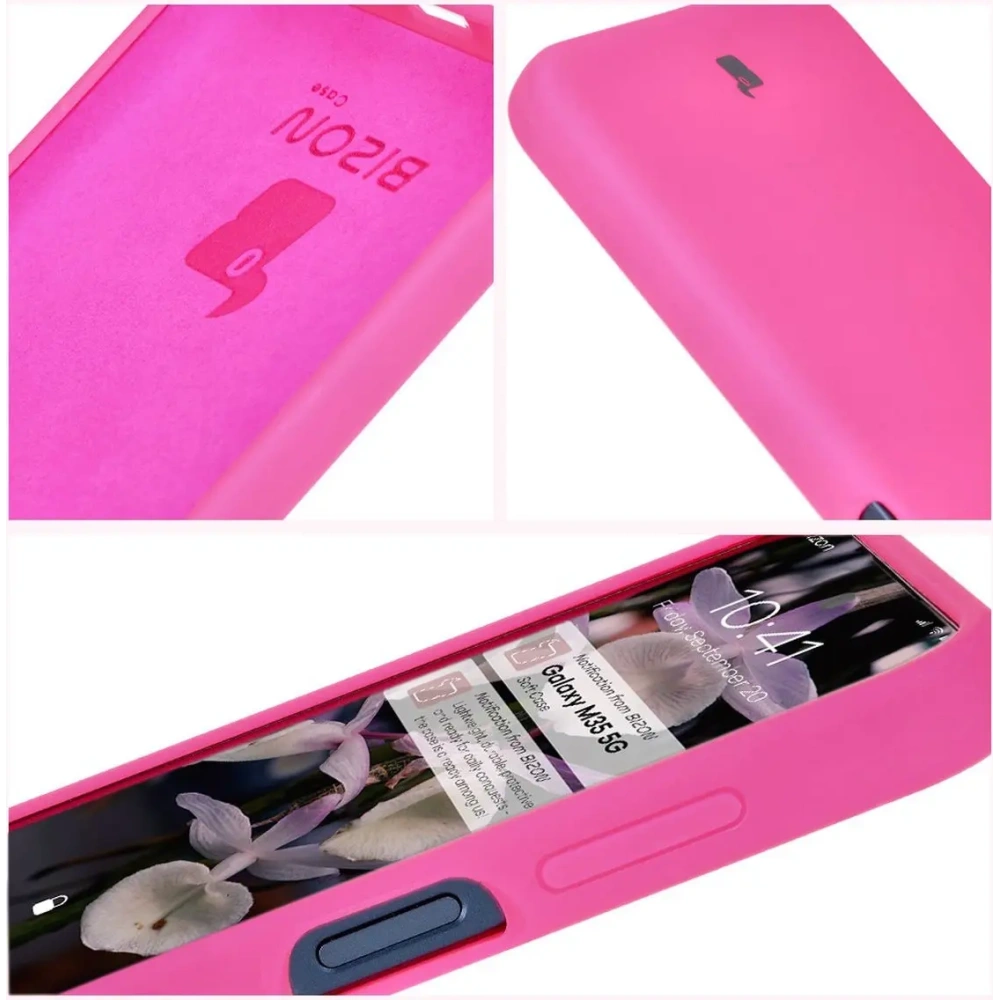 Silikonowe etui Bizon Soft Case do Samsung Galaxy M35 5G neonowo-różowe