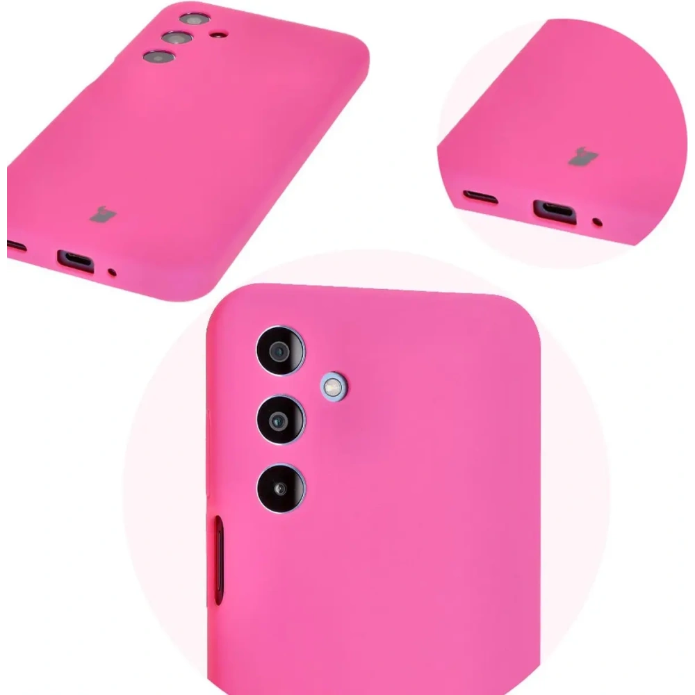 Silikonowe etui Bizon Soft Case do Samsung Galaxy M35 5G neonowo-różowe
