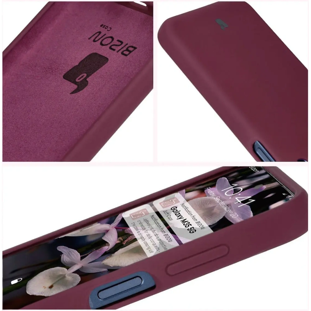 Silikonowe etui Bizon Soft Case do Samsung Galaxy M35 5G ciemnofioletowe