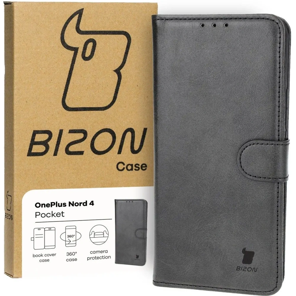 Etui z klapką Bizon Case Pocket do OnePlus Nord 4 czarne