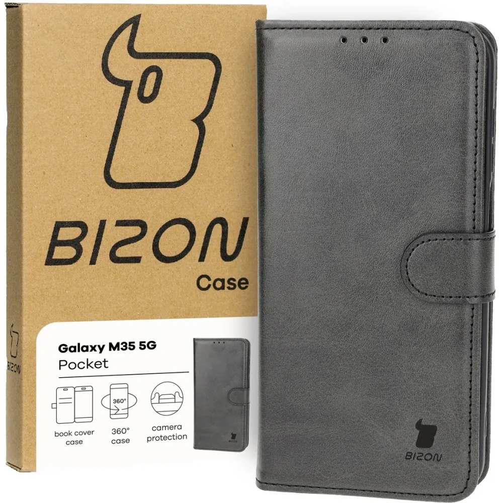 Etui z klapką Bizon Case Pocket do Samsung Galaxy M35 5G czarne
