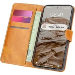 Kup Etui z klapką Bizon Case Pocket do Samsung Galaxy M35 5G brązowe - BIZ6474 - {ean13} - Sklep Home Screen