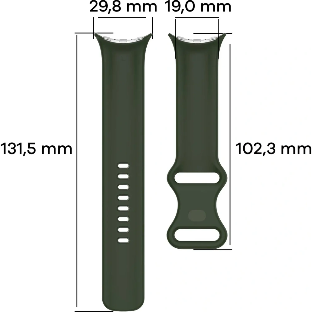 Silikonowy pasek Bizon Strap Watch Silicone do Google Pixel Watch 3 (45mm) ciemnozielony