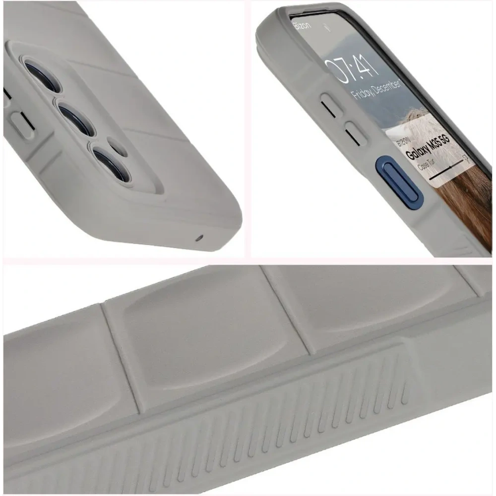 Pancerne etui Bizon Case Tur do Samsung Galaxy M35 5G jasnoszare