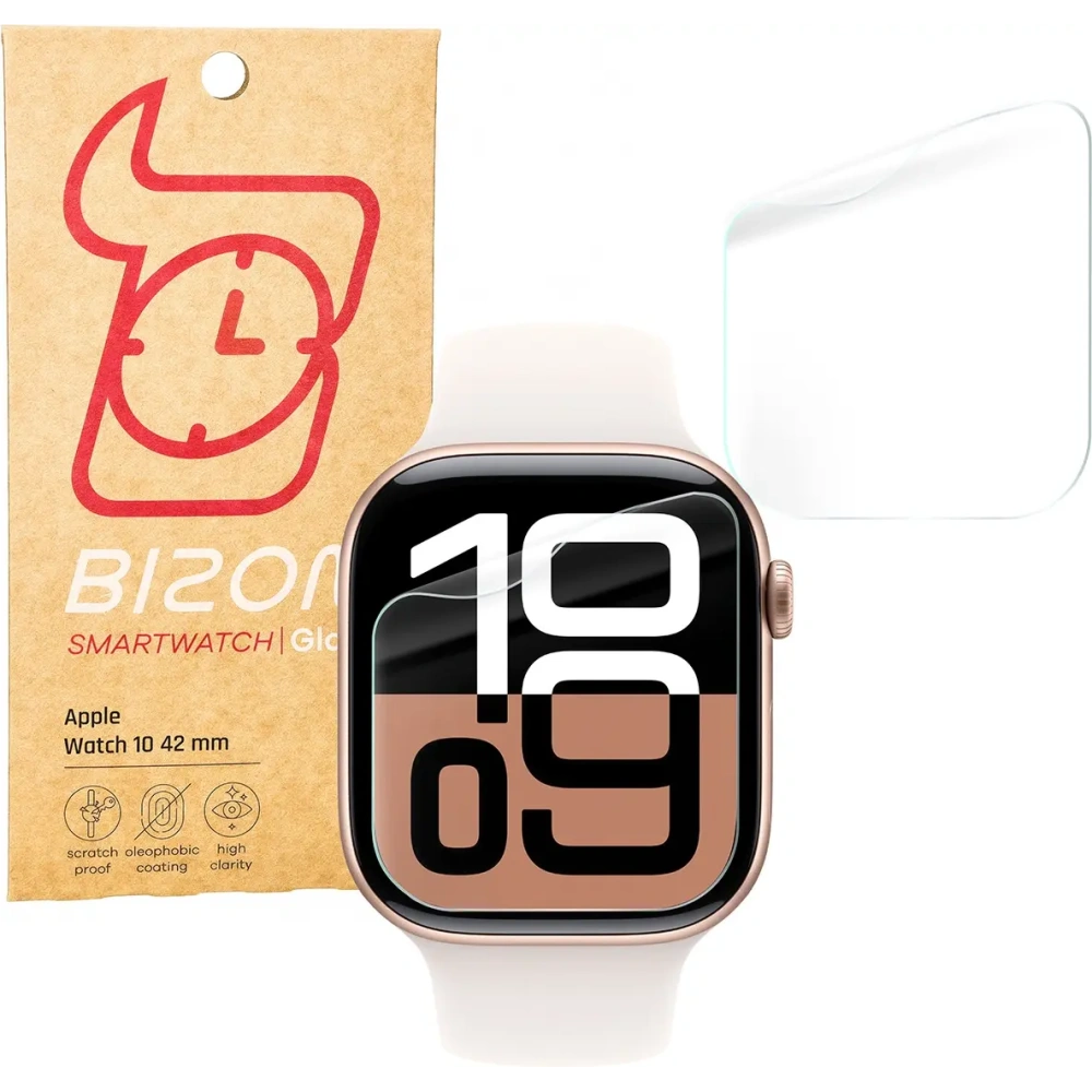 Folia hydrożelowa na ekran Bizon Glass Watch Hydrogel do Apple Watch 10 / 11 42mm [2 PACK]