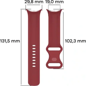 Silikonový pásek Bizon Strap Watch Silicone pro Google Pixel Watch 3 (45mm) karmínový