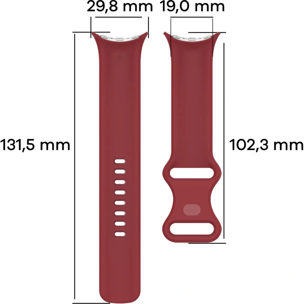 Silikonowy pasek Bizon Strap Watch Silicone do Google Pixel Watch 3 (45mm) karminowy