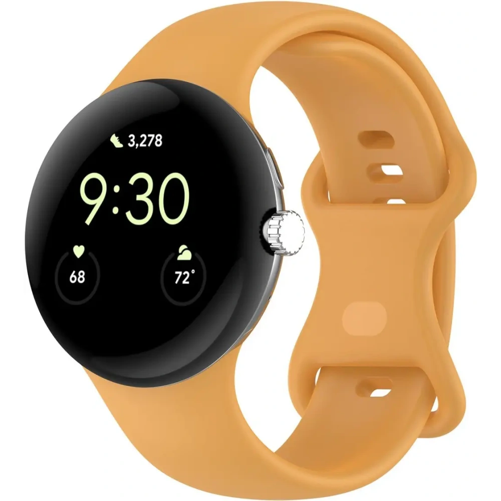 Silikonowy pasek Bizon Strap Watch Silicone do Google Pixel Watch 3 (45mm) żółty