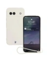 Silikonové pouzdro s magnetickým kroužkem Bizon Case Silicone Magnetic Sq pro Google Pixel 8a béžové