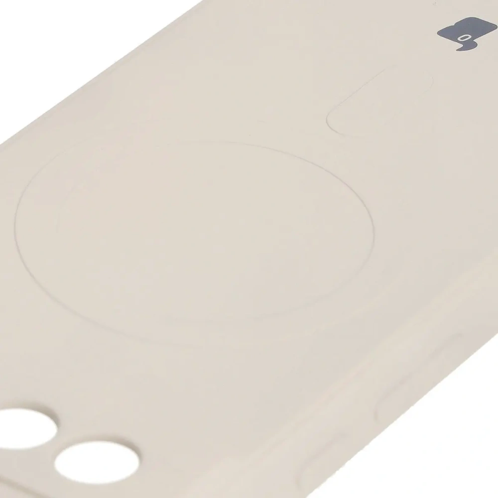 Silikonowe etui z pierścieniem magnetycznym Bizon Case Silicone Magnetic Sq do Google Pixel 8a beżowe