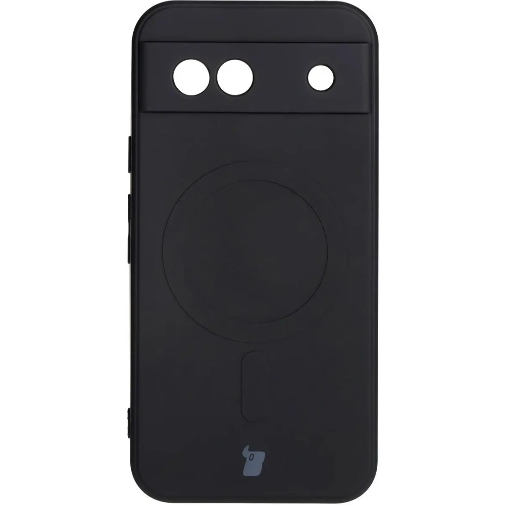 Silikonowe etui z pierścieniem magnetycznym Bizon Case Silicone Magnetic Sq do Google Pixel 8a czarne
