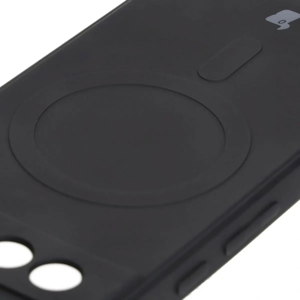 Silikonowe etui z pierścieniem magnetycznym Bizon Case Silicone Magnetic Sq do Google Pixel 8a czarne