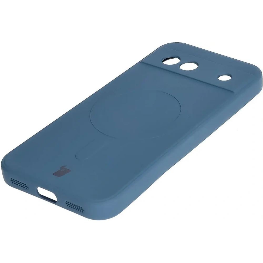 Silikonowe etui z pierścieniem magnetycznym Bizon Case Silicone Magnetic Sq do Google Pixel 8a granatowe