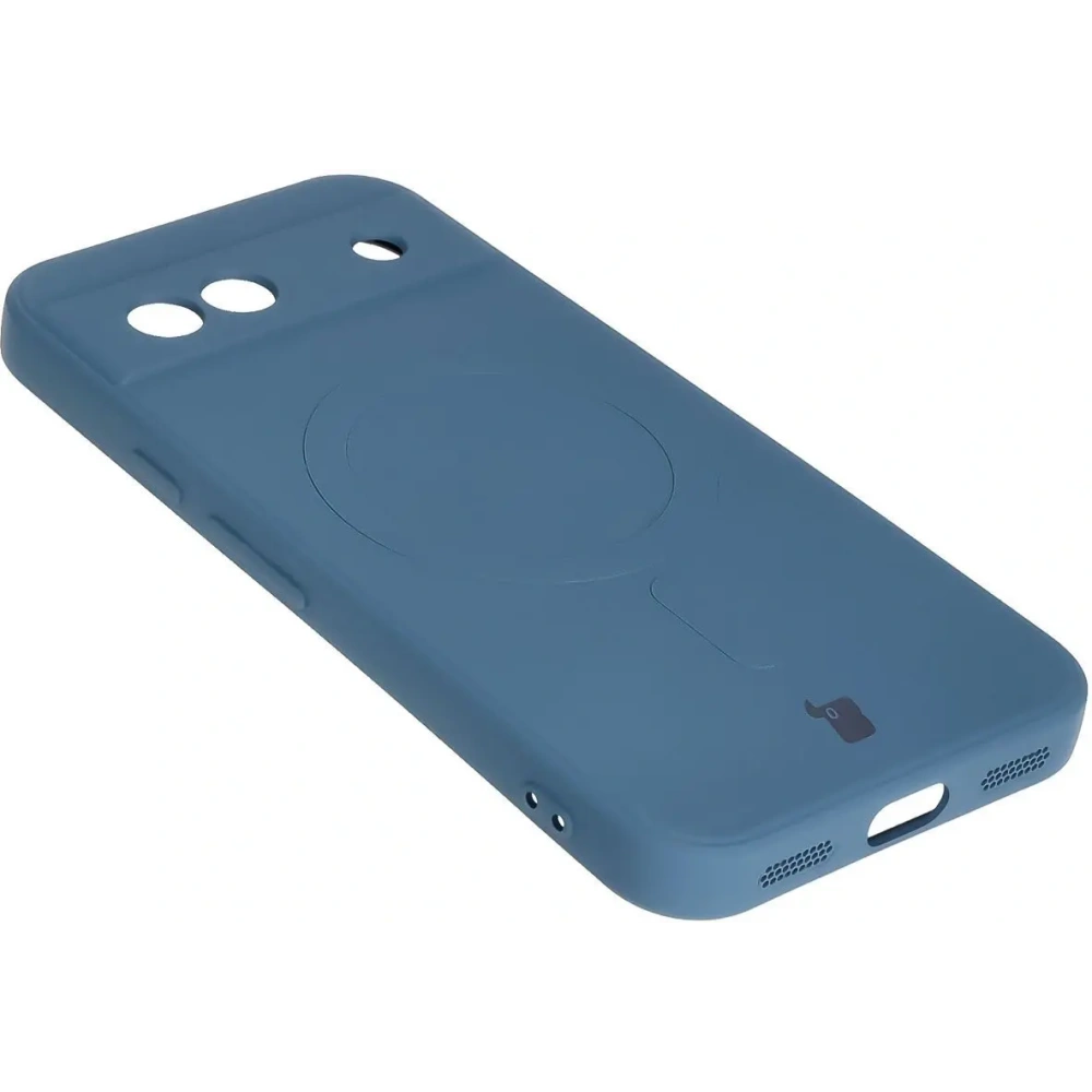Silikonowe etui z pierścieniem magnetycznym Bizon Case Silicone Magnetic Sq do Google Pixel 8a granatowe
