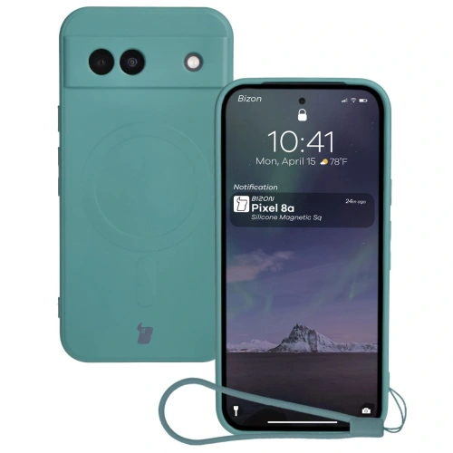 Kup Silikonové pouzdro s magnetickým kroužkem Bizon Case Silicone Magnetic Sq pro Google Pixel 8a tmavě zelené - BIZ6516 - {ean13} - Sklep Home Screen