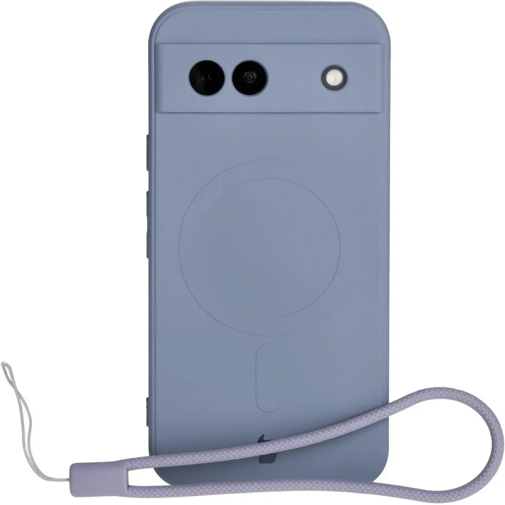 Silikonowe etui z pierścieniem magnetycznym Bizon Case Silicone Magnetic Sq do Google Pixel 8a szare