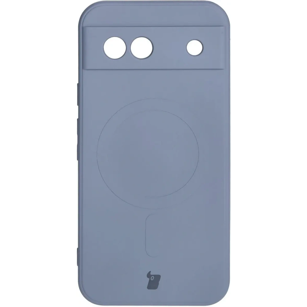 Silikonowe etui z pierścieniem magnetycznym Bizon Case Silicone Magnetic Sq do Google Pixel 8a szare