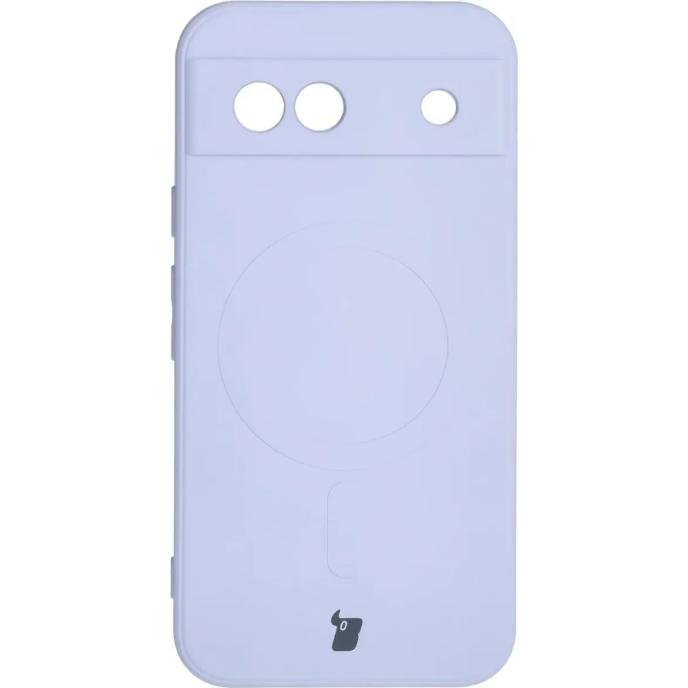 Silikonowe etui z pierścieniem magnetycznym Bizon Case Silicone Magnetic Sq do Google Pixel 8a jasnofioletowe