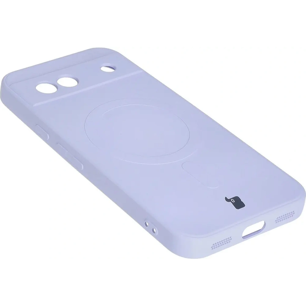 Silikonowe etui z pierścieniem magnetycznym Bizon Case Silicone Magnetic Sq do Google Pixel 8a jasnofioletowe