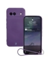 Silikonové pouzdro s magnetickým kroužkem Bizon Case Silicone Magnetic Sq pro Google Pixel 8a švestkové