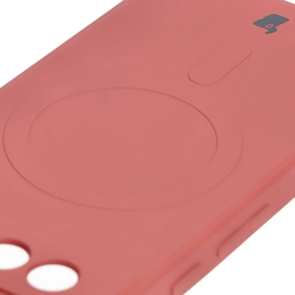 Silikonowe etui z pierścieniem magnetycznym Bizon Case Silicone Magnetic Sq do Google Pixel 8a brudnoróżowe