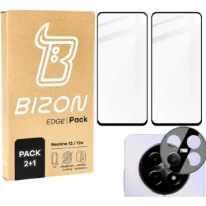 Kup Bizon Edge sticlă temperată 2x cu cadru + sticlă pentru cameră Realme 12/12x - BIZ6525 - {ean13} - Sklep Home Screen