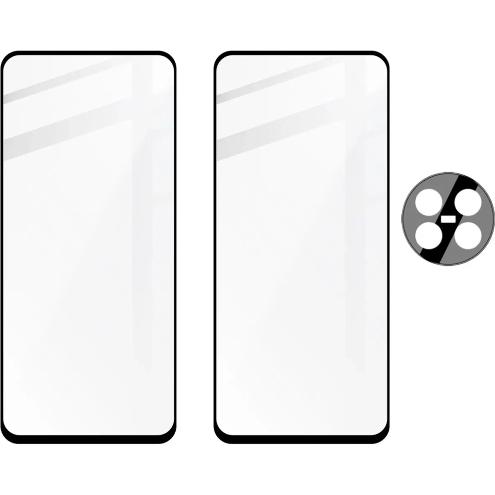 2x Szkło hartowane na ekran z ramką + szkło na aparat Bizon Edge do Realme 12/12x