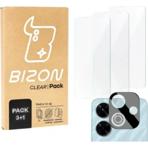 Kup 2x Szkło hartowane na ekran z ramką + szkło na aparat Bizon Edge do Xiaomi Redmi 13 4G - BIZ6526 - {ean13} - Sklep Home Screen