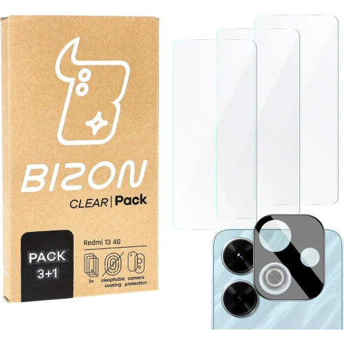 Kup Bizon Edge 2x gehärtetes Glas mit Rahmen + Kameraglas Xiaomi Redmi 13 4G - BIZ6526 - {ean13} - Sklep Home Screen
