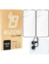 Bizon Edge 2x edzett üveg kijelző kerettel + kamera üveg Apple iPhone 16
