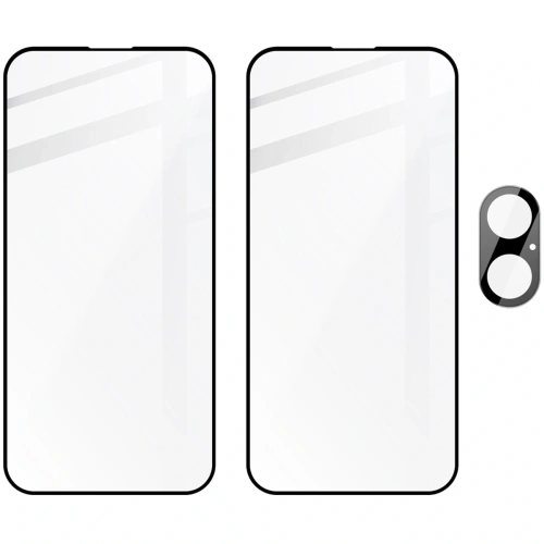 Kup 2x Zesílené sklo na displej s rámečkem + sklo na fotoaparát Bizon Edge pro Apple iPhone 16 Plus - BIZ6529 - {ean13} - Sklep Home Screen