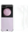 Bizon Case Clear Pack carcasă flexibilă + 2x folie de protecție Samsung Galaxy Z Flip6 clar
