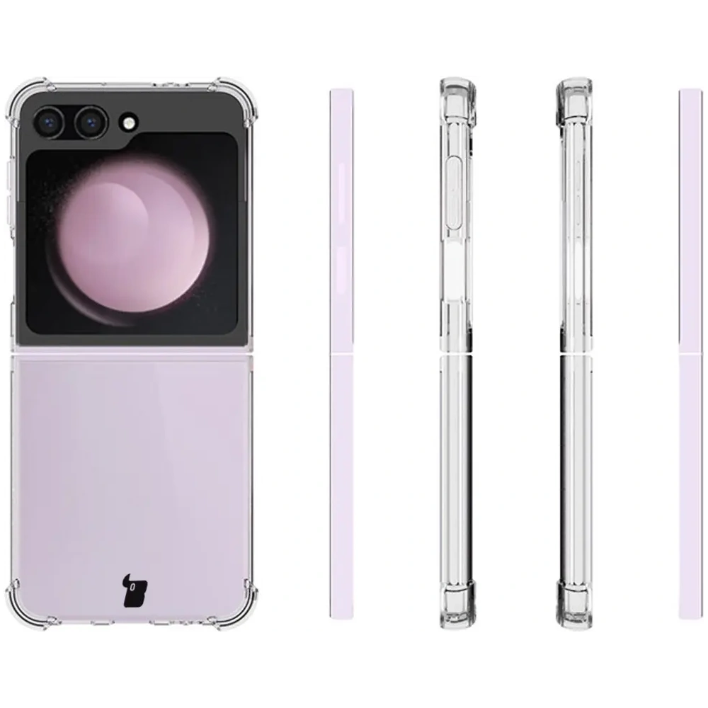 Etui + 2x folia na ekran Bizon Case Clear Pack do Samsung Galaxy Z Flip6 / 7 FE przezroczyste