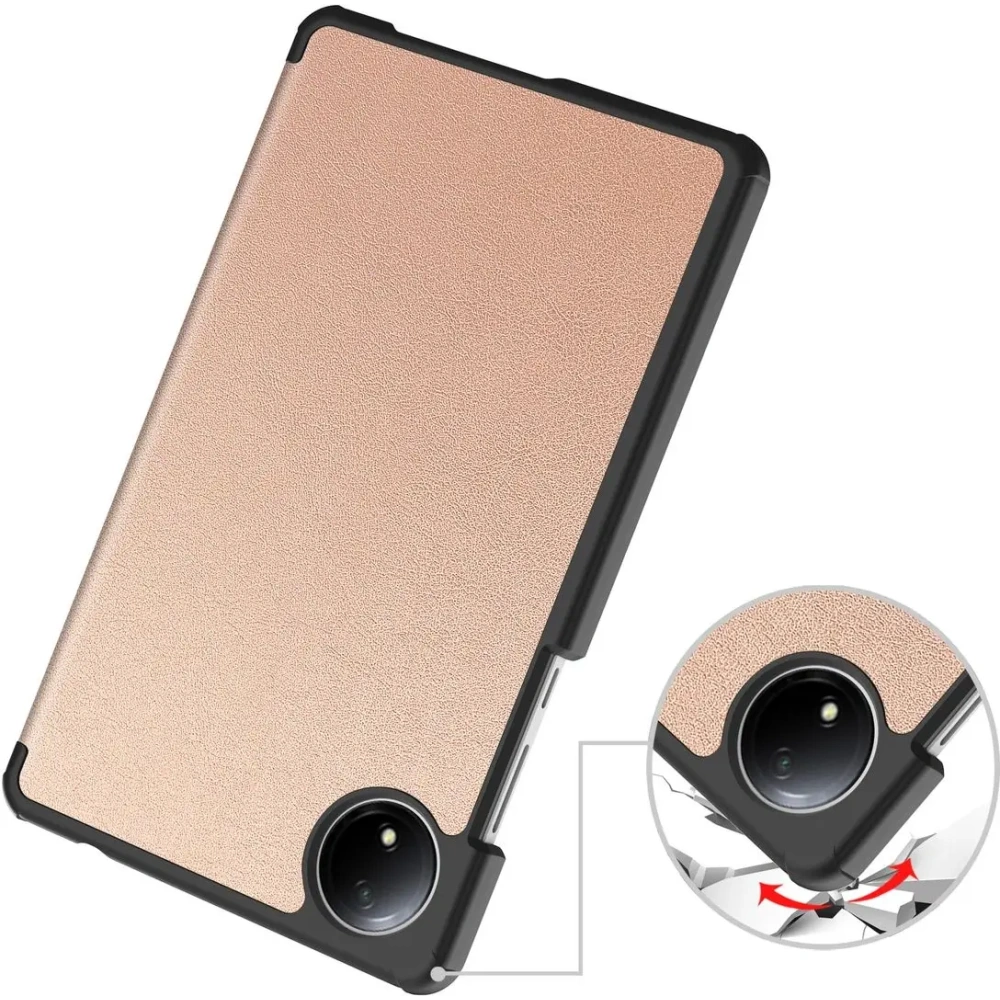 Etui z klapką Bizon Case Tab Croc do Xiaomi Redmi Pad SE 8.7 różowozłote