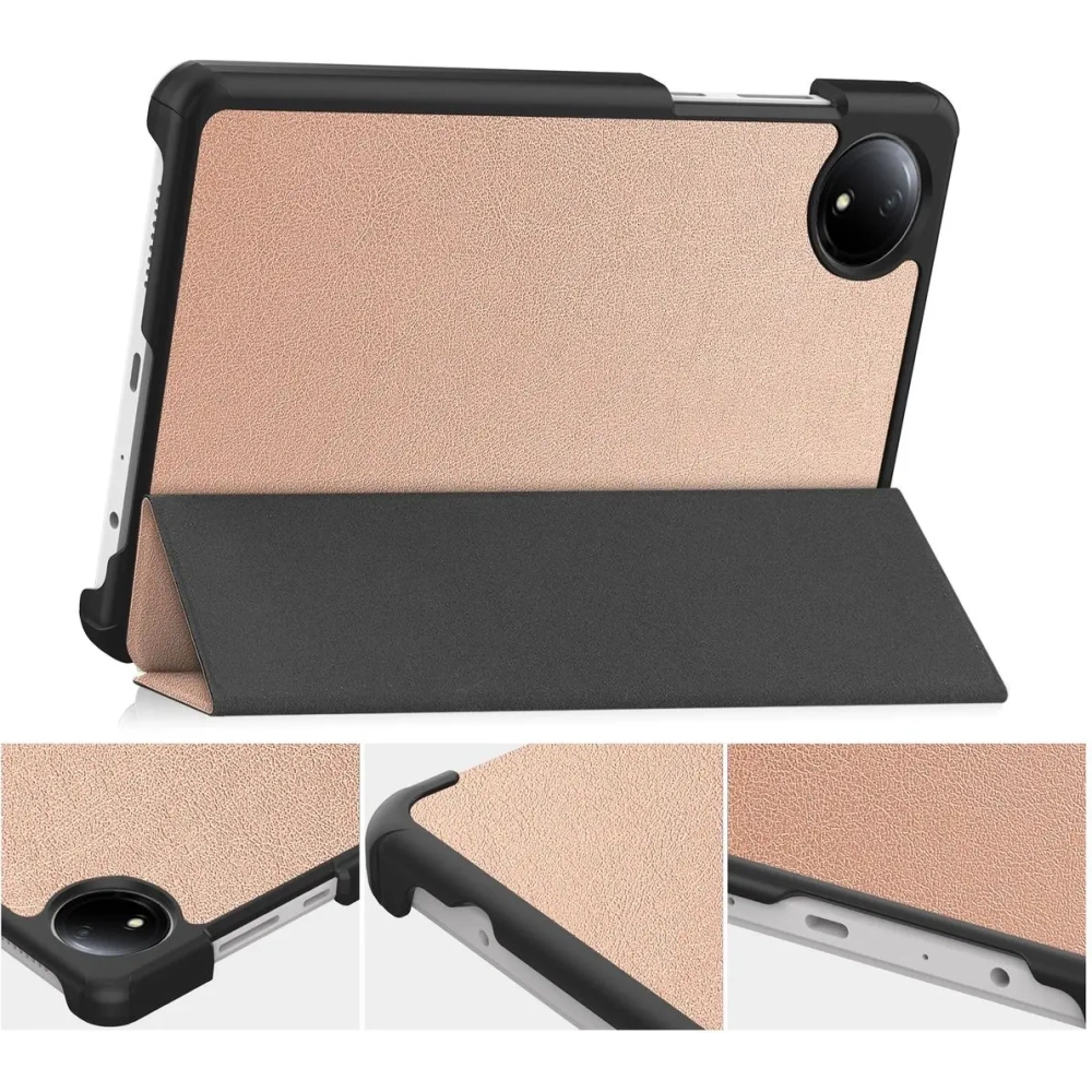 Etui z klapką Bizon Case Tab Croc do Xiaomi Redmi Pad SE 8.7 różowozłote