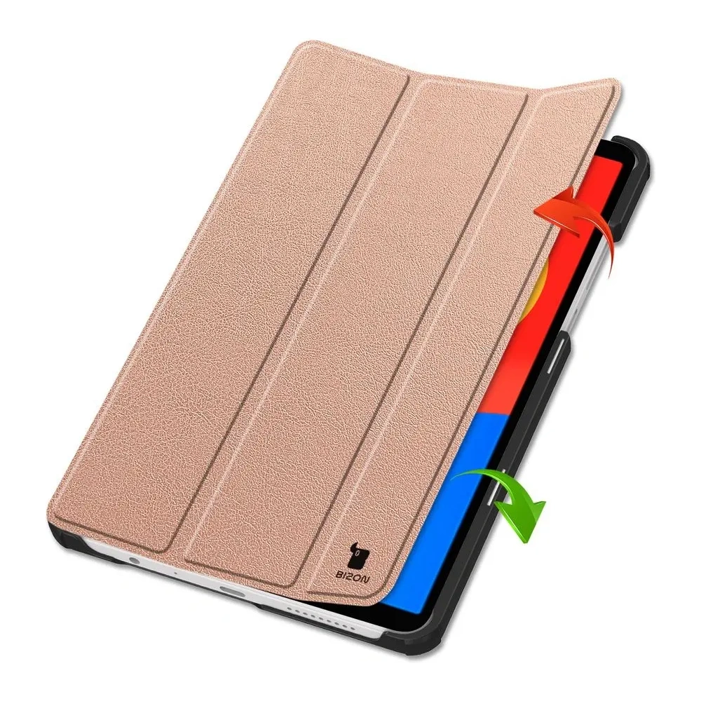 Etui z klapką Bizon Case Tab Croc do Xiaomi Redmi Pad SE 8.7 różowozłote